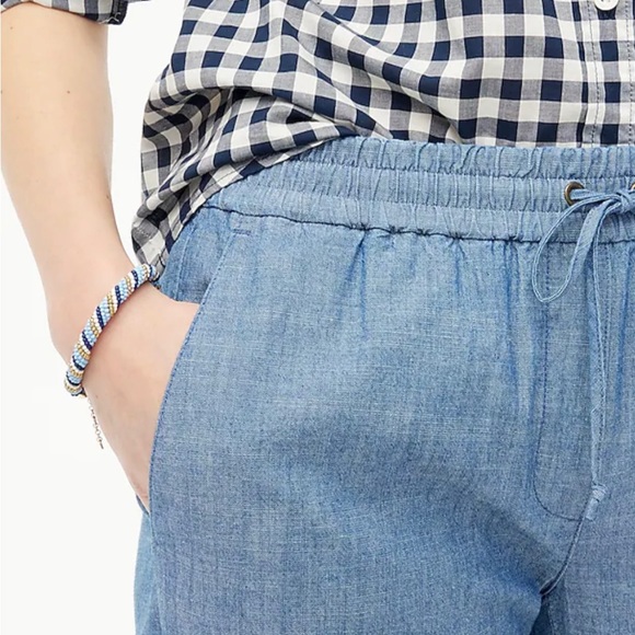 J Crew Chambray drawstring pant - Picture 3 of 7